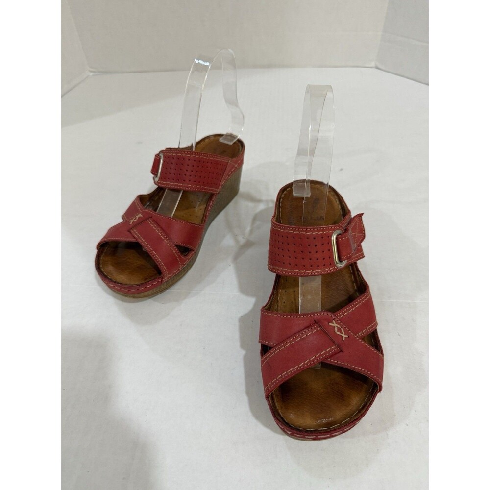 V Italia Mica Natural Genuine Leather Slide on Extra Light‎ Wedge Size 38